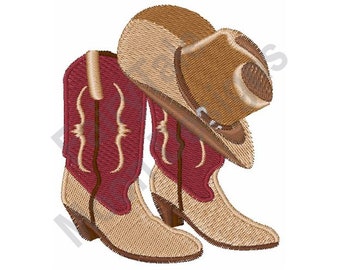 Cowboy Hat & Boots - Machine Embroidery Design, Cowboy Hat Embroidery Pattern, Western Cowboy Boots Embroidery Design, Texan Embroidery