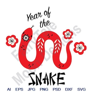 Year Of Snake - Svg, Dxf, Eps, Png, Jpg, Vector Art, Clipart, Cut File, Year Of Snake Svg, Sign Of The Snake Svg, Chinese Zodiac Calendar