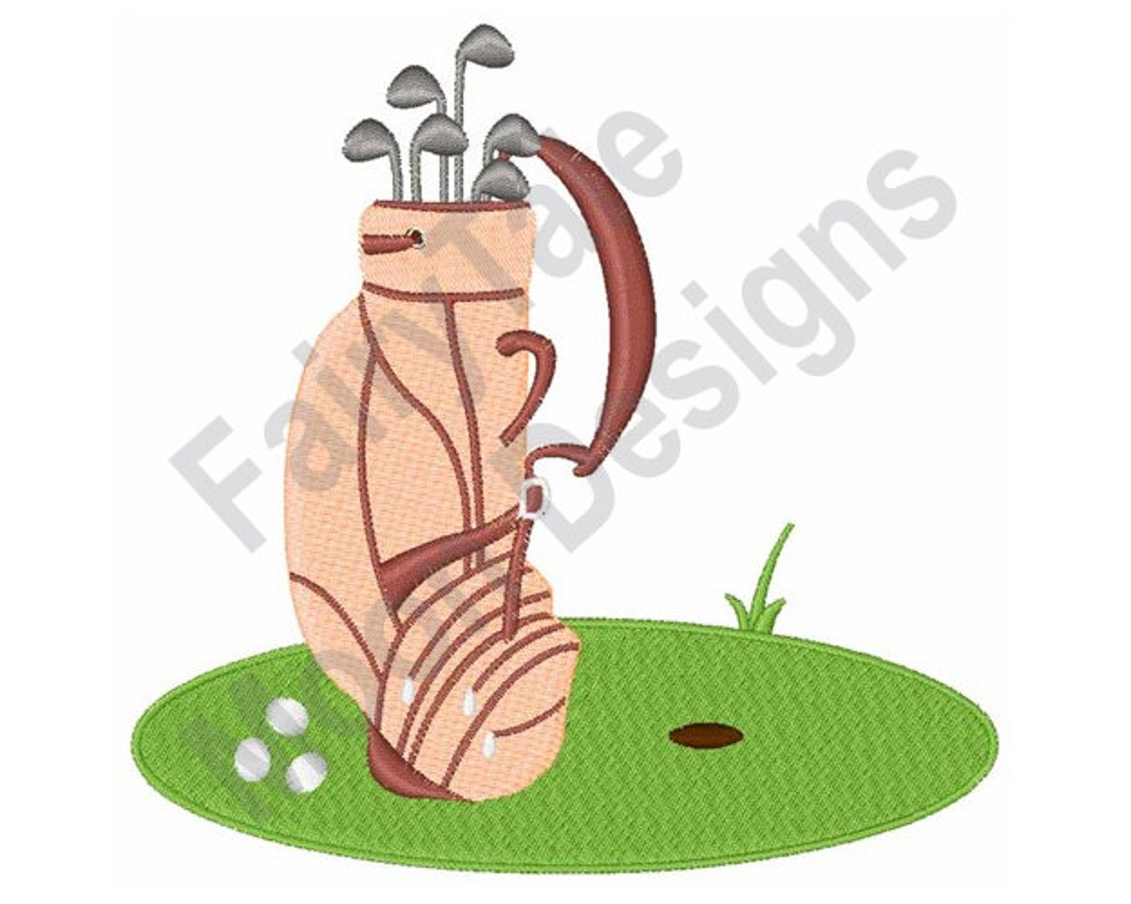 Golf Bag & Balls Machine Embroidery Design Etsy