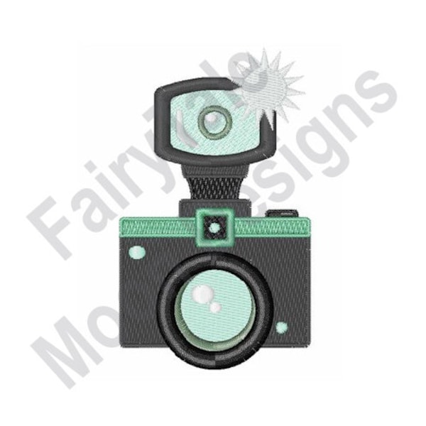 Camera - Machine Embroidery Design, Vintage Camera With Flash Embroidery Pattern, Old School Camera Embroidery Design