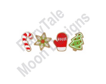Christmas Border - Machine Embroidery Design, Xmas Candy Cane Embroidery Design, Gingerbread Star, Cold Weather Mittens Embroidery Pattern