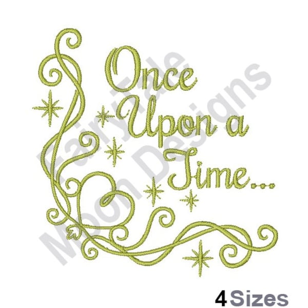 Once Upon A Time - Machine Embroidery Design, Fairytale Story Embroidery Pattern, Fairytale Embroidery Design, Heart Decorated Corner Design