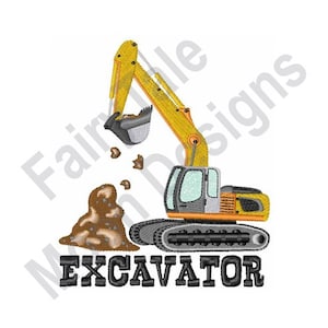Excavator - Machine Embroidery Design, Excavator Embroidery Pattern, Backhoe Embroidery Design, Heavy Machinery Embroidery Design