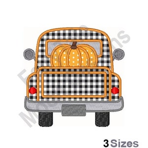 APPLIQUE Pumpkin Truck - Machine Embroidery Design, Autumn Harvest Applique Design, Pickup Truck Embroidery Pattern, Thanksgiving Pumpkin