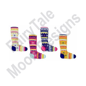 Faire Isle Socks - Machine Embroidery Design