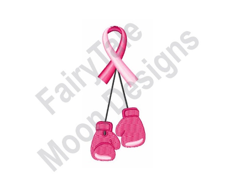 Pode incluir: Fita rosa com luvas de boxe penduradas nela. A fita &eacute; um s&iacute;mbolo de conscientiza&ccedil;&atilde;o sobre o c&acirc;ncer de mama.
