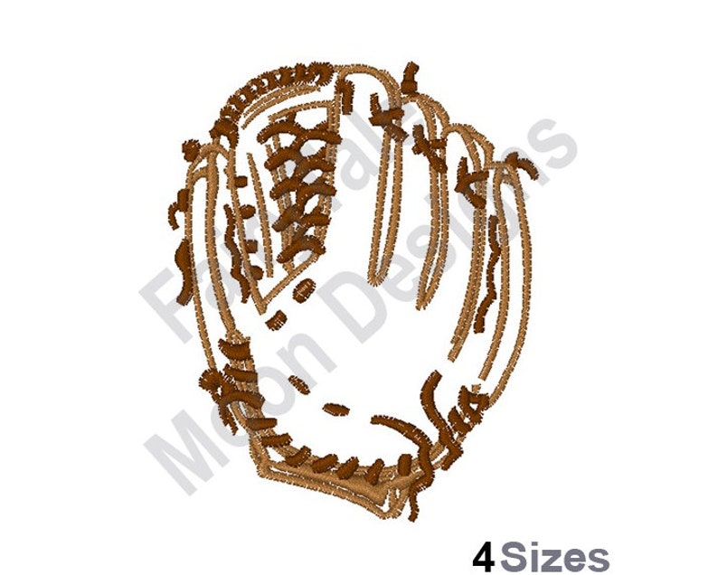 Baseball Glove Machine Embroidery Design Baseball Mitt Etsy