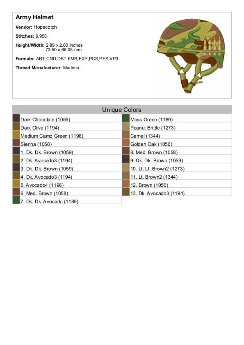 Army Helmet Machine Embroidery Design Camouflage Helmet Etsy