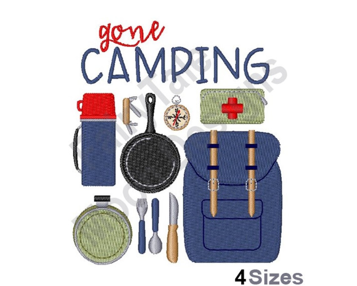 Gone Camping Machine Embroidery Design Camping Gear & Etsy