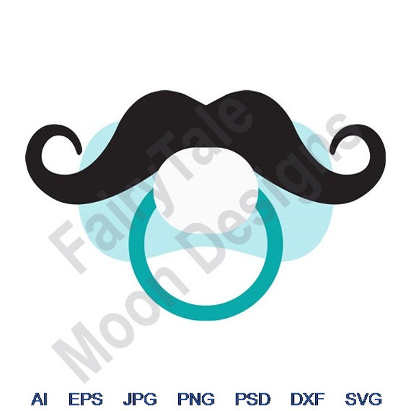 Baby Boy - Svg, Dxf, Eps, Png, Jpg, Vector Art, Clipart, Cut File, Baby Pacifier Svg, Baby Boy Mustache Svg, Moustache Svg, Baby Dummy Svg