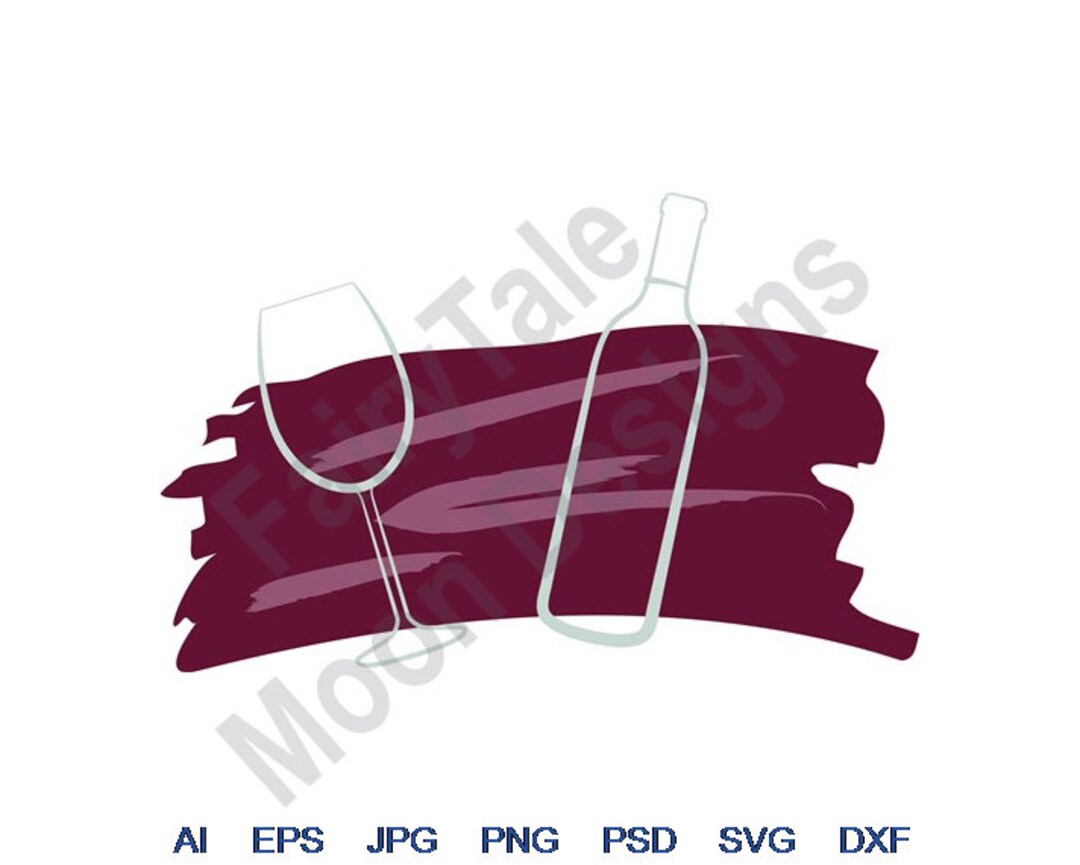 Wine Bottle Svg, Dxf, Eps, Png, Jpg, Vector Art, Clipart, Cut File, Red