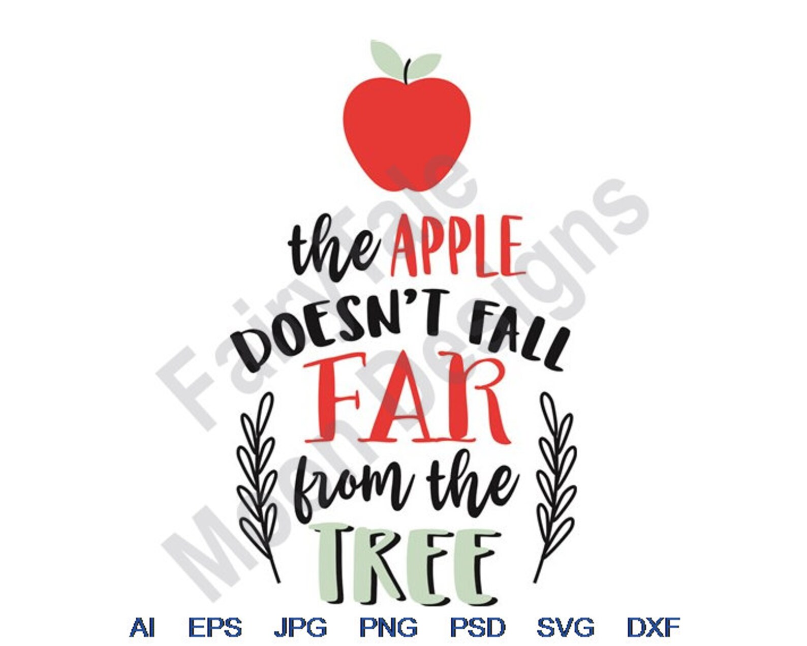 The Apple Doesn't Fall From the Tree Svg Dxf Eps Png Etsy
