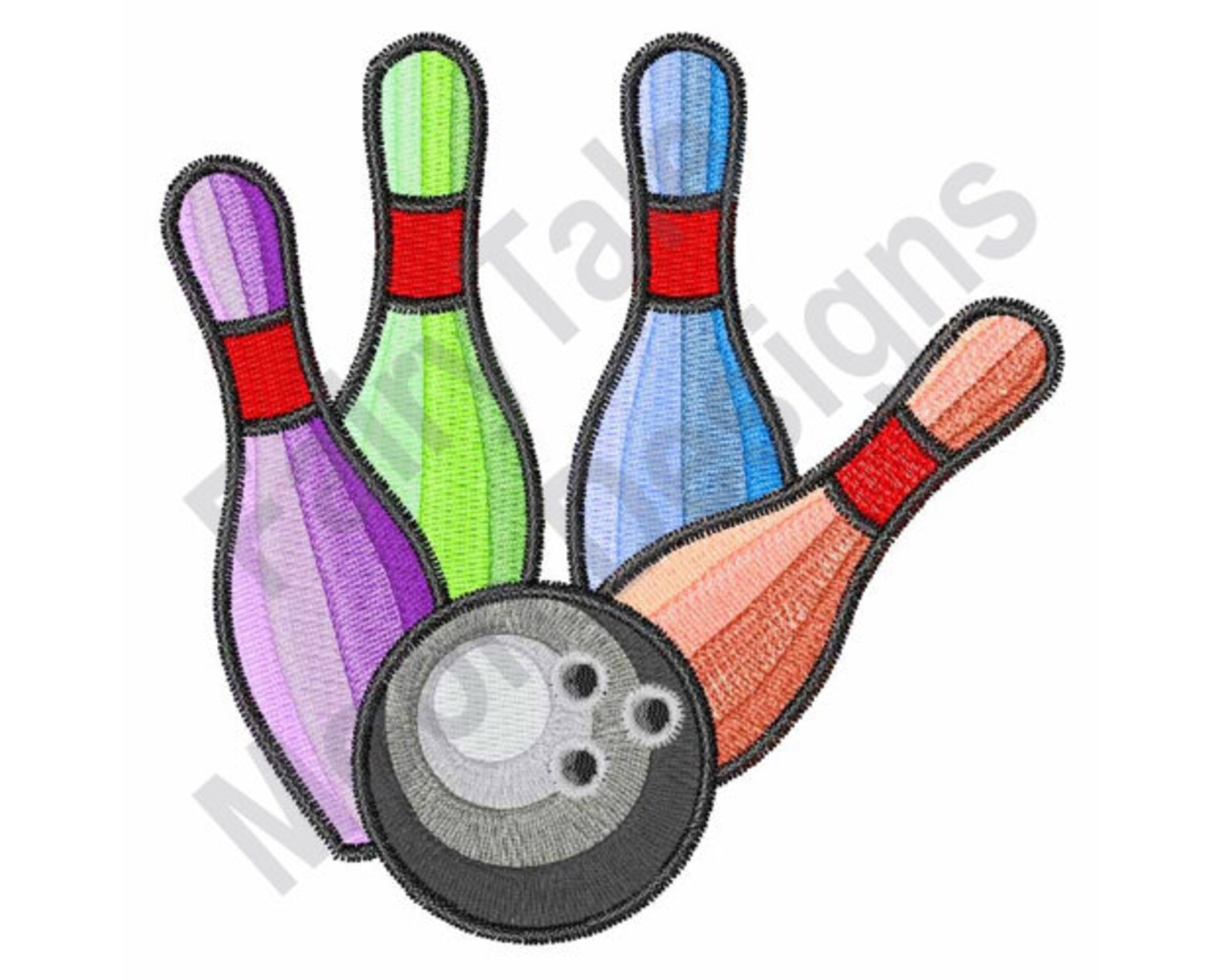 Bowling Machine Embroidery Design Bowling Ball Embroidery Etsy