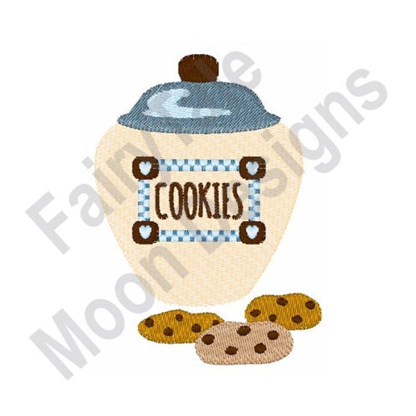 Jar Of Cookies - Machine Embroidery Design, Chocolate Chip Cookie Jar Embroidery Pattern, Vintage Cookie Jar Embroidery Design