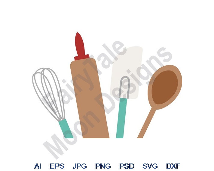 Baking Utensils SVG Clipart, Baking Tools Silhouette Cut File, Spoon  Rolling Pin Whisk Svg Jpg Eps Pdf Png Dxf Downloads SC1183 -  Norway