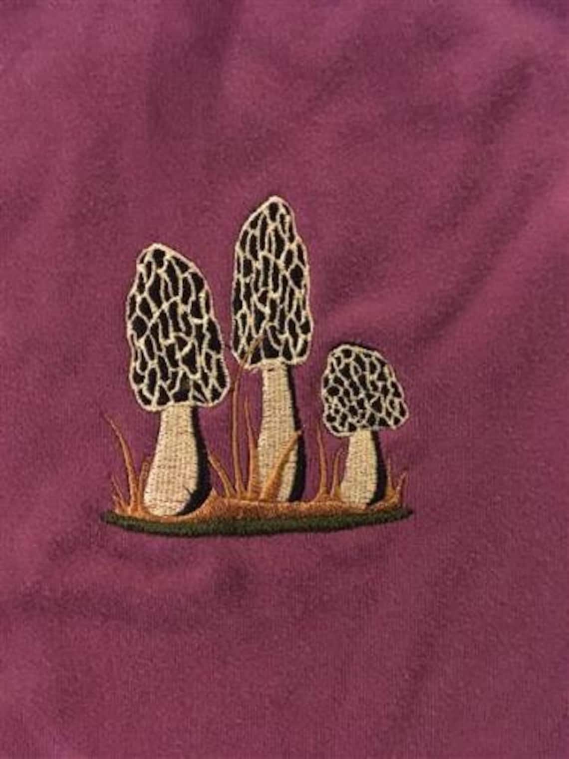 Morel Mushrooms Machine Embroidery Design Black Morels Etsy