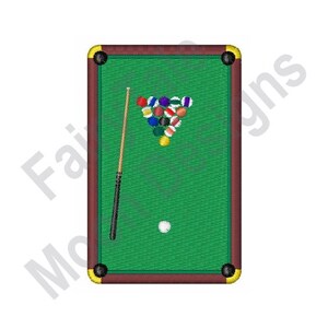 Billardtisch - Maschinenstickerei, Snooker Tisch & Cue Stickdatei, Pool Ball Set Stickdatei, Stickdatei