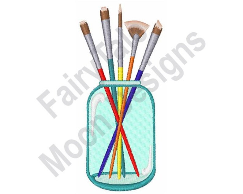 Paint Brushes Machine Embroidery Design Artist's Paint Etsy