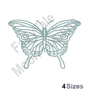 Butterfly Outline - Machine Embroidery Design, Swallowtail Butterfly Embroidery Pattern, Spicebush Swallowtail Butterfly Outline Embroidery