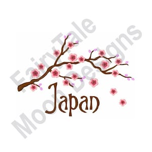 Japan - Machine Embroidery Design, Cherry Blossoms Embroidery Pattern, Japanese Cherry Embroidery Design, Sakura Embroidery Design