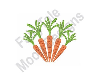 Zanahorias - Diseño de bordado a máquina, Patrón de bordado de zanahorias, Diseño de bordado de zanahorias