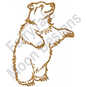 Standing Bear - Machine Embroidery Design, Bear Outline Embroidery Pattern, Grizzly Bear Standing Up Embroidery Design