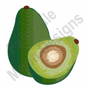 Avocados - Machine Embroidery Design, Avocado Half Embroidery Pattern, Green Avocado Fruit Embroidery Design