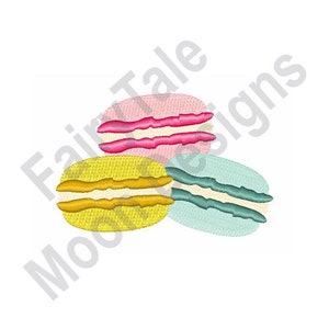 Macaroon Cookies - Machine Embroidery Design, French Macaroons, Macarons Embroidery Pattern, Sweet Confectionery Dessert Embroidery Design