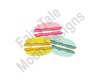 Macaroon Cookies - Machine Embroidery Design, French Macaroons, Macarons Embroidery Pattern, Sweet Confectionery Dessert Embroidery Design