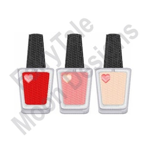 Nail Polish - Machine Embroidery Design, Nail Polish Embroidery Pattern, Nail Enamel Design, Manicure Embroidery Design