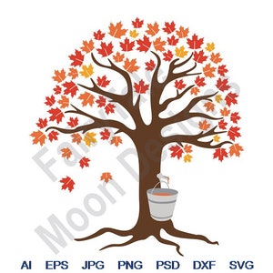 Ahornsirup -Svg, Dxf, Eps, Png, Jpg, Vektorkunst, Clipart, Schnittdatei, Ahornbaumsirup Schnittdatei, Ahornbaum, Ahornbaum, Herbsternte, Ahornbaum
