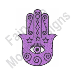 Hamsa Palm - Machine Embroidery Design, Hamsa Palm Amulet Embroidery Pattern, Hand of Fatima Embroidery Design, Khamsa Palm Embroidery