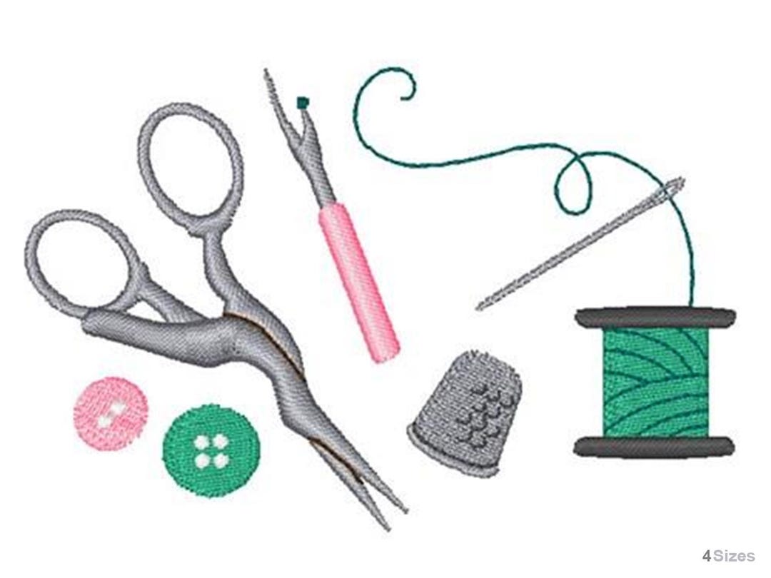 Sewing Tools - Machine Embroidery Design - 4 Sizes, Sewing Scissors ...
