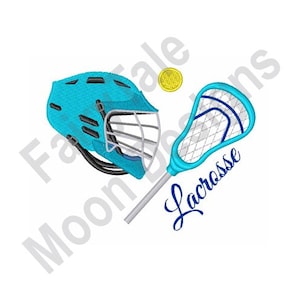 Lacrosse Equipment - Machine Embroidery Design, Lacrosse Helmet Design, Lacrosse Sticks & Lacrosse Ball Embroidery Pattern, Crosse Design