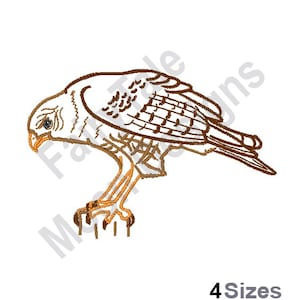 Hawk - Machine Embroidery Design, Hawk Outline Embroidery Pattern, Bird Embroidery Design