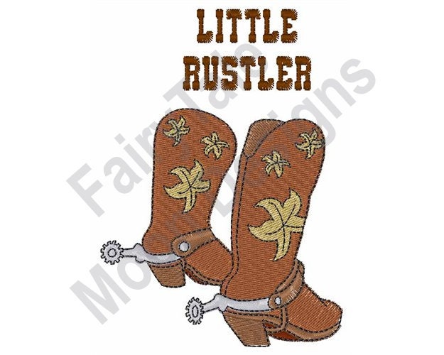 Little Rustler Machine Embroidery Design Western Boots Etsy