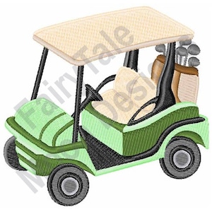 Golf Cart - Machine Embroidery Design, Golfing Embroidery Pattern, Golf Car Embroidery Design, Golf Cart & Golf Clubs Design, Golfing Design