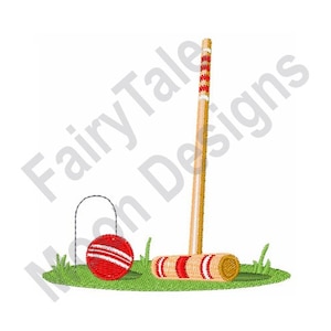 Croquet Game - Machine Embroidery Design, Croquet Ball Embroidery Pattern, Croquet Mallet Embroidery Design