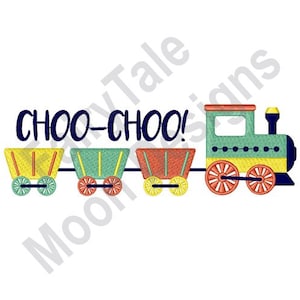 Choo Choo Train - Machine Embroidery Design, Children&#39;s Toy Train Embroidery Pattern, Steam Locomotive Embroidery Design