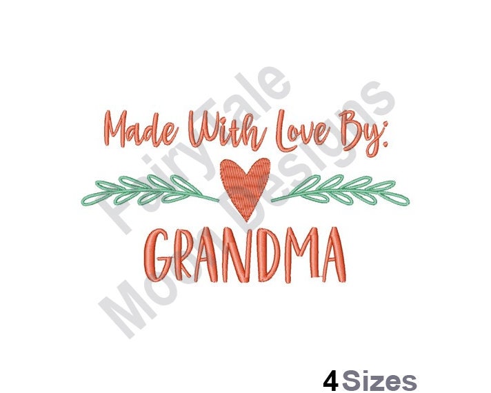 Wunderlabel Made with Love by Grandma Crafting Fashion Granny Grandmother Woven