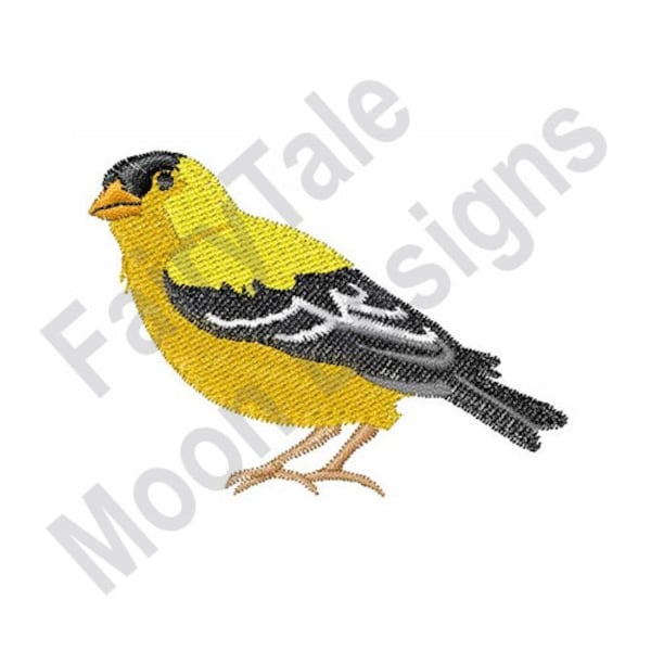 Eastern Goldfinch - Machine Embroidery Design, American Goldfinch Embroidery Pattern, Finch Embroidery Design, Yellow Bird Embroidery Design