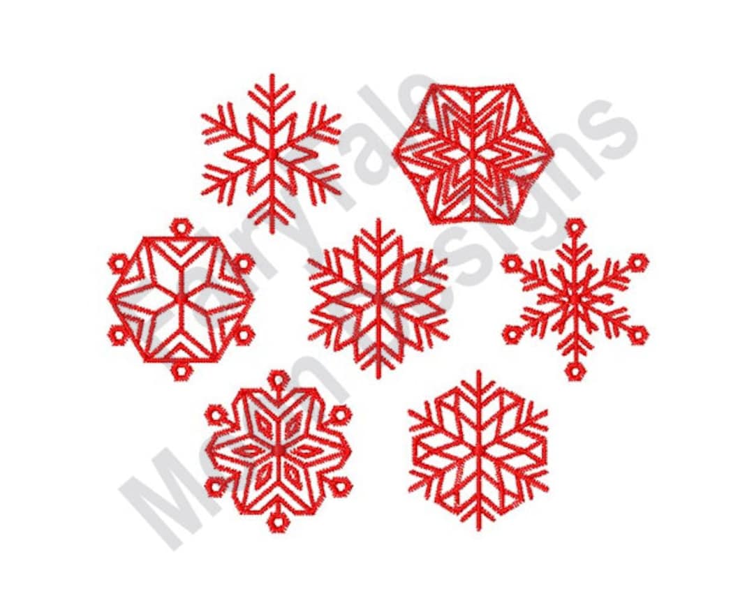 Redwork Snowflake Redwork Snowflakes - Machine Embroidery Design, Winter Snowflakes ...