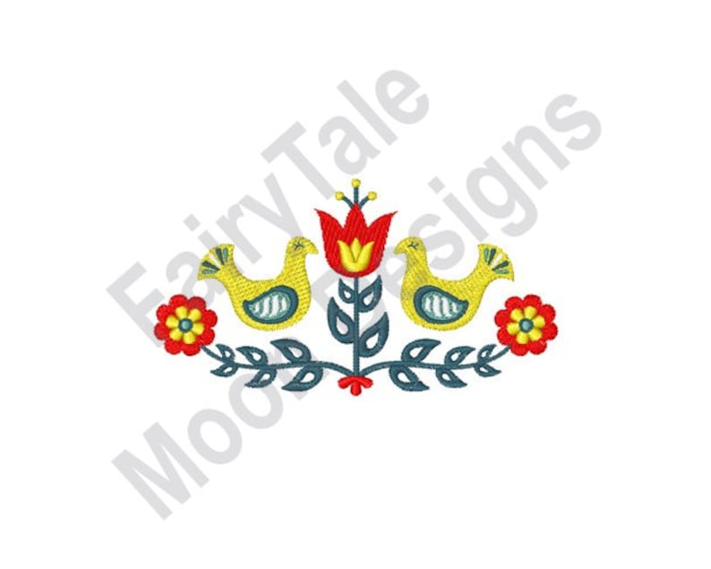 Scandinavian Folk Art - Machine Embroidery Design, Floral Folk Art ...