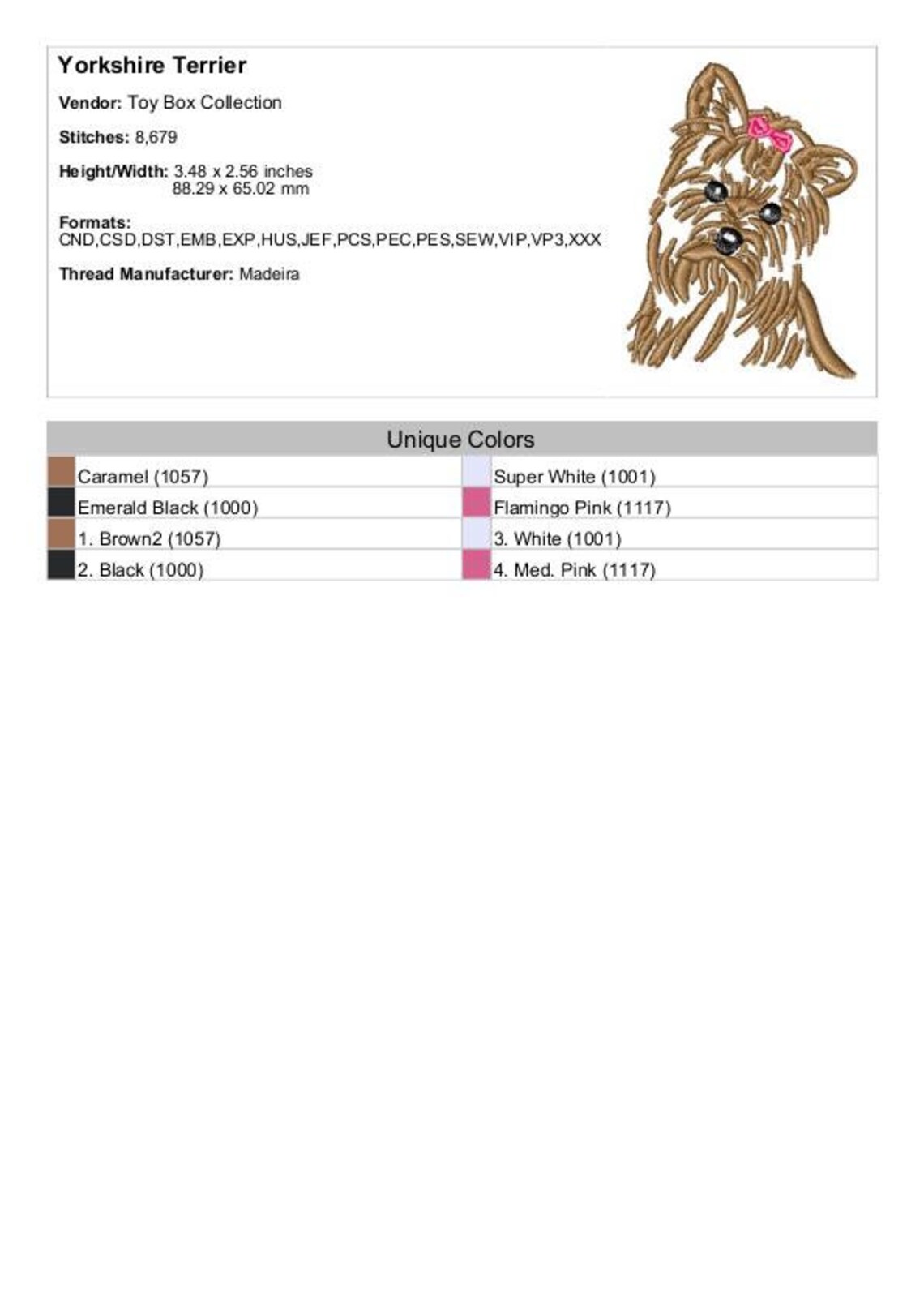 Yorkshire Terrier Machine Embroidery Design Female Yorkie | Etsy