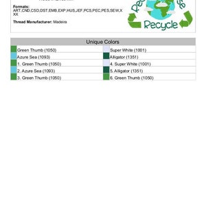 Reduce Recycle Reuse - Machine Embroidery Design, Earth Day Embroidery ...