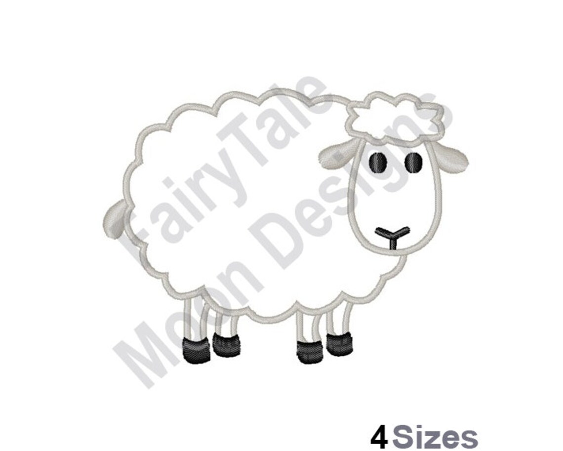 Sheep Machine Embroidery Design Sheep Outline Embroidery Etsy