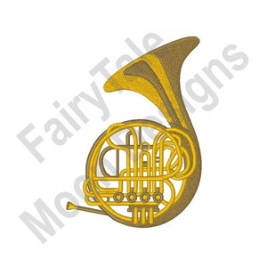 Cor d'harmonie - Motif de broderie Machine, motif de broderie d'instruments de cuivre, motif de broderie Double cor