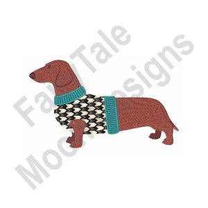 Dachshund - Machine Embroidery Design, Sausage Dog Embroidery Pattern, Wiener Dog Embroidery Design, Badger Dog Embroidery Design