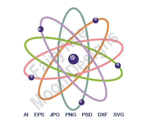 Atom - Svg, Dxf, Eps, Png, Jpg, Vector Art, Clipart, Cut