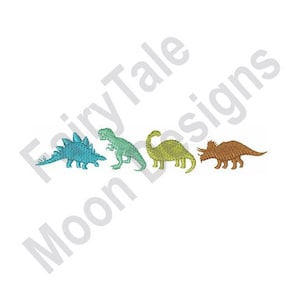 Prehistoric Dinosaurs Border - Machine Embroidery Design, Dinosaurs Border Pattern, Stegosaurus, Tyrannosaurus, Brontosaurus, Triceratops